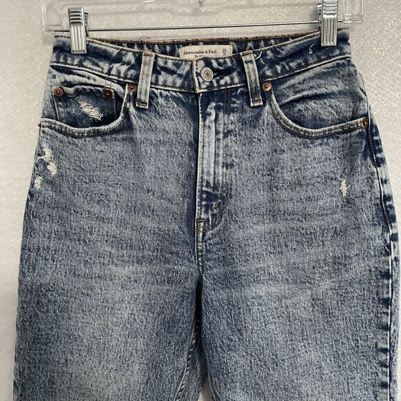 Abercrombie & Fitch A&F THE MOM HIGH RISE Size 25/0 Blue Stonewash CURVE LOVE - Picture 3 of 9